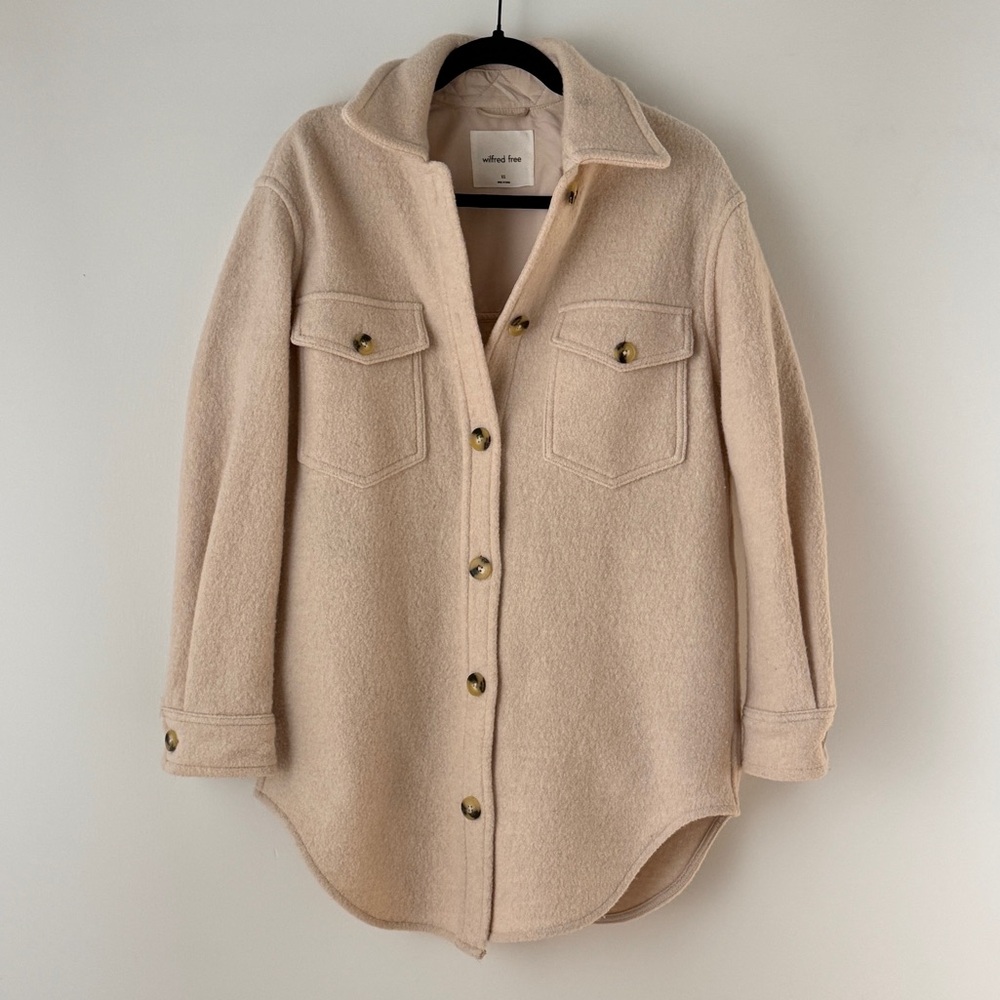 Aritzia Wilfred Ganna Shirt Jacket - Cream Off White Color - Size XS